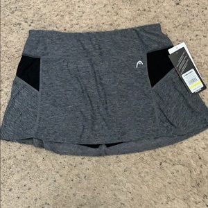 NWT HEAD black mesh heather tennis skirt